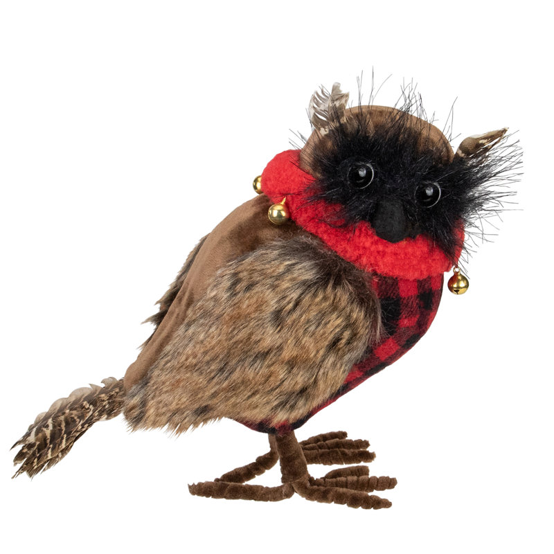 Figurine de Noël 10 "hibou avec écossais Buffalo