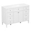 Meuble-lavabo de salle de bain de 122 cm (48 po) avec lavabo, meuble-lavabo autoportant en MDF avec 6 tiroirs et 2 portes, ensemble meuble-lavabo avec lavabo en composite, charnières à fermeture douce et poignées en métal argenté-1783103179