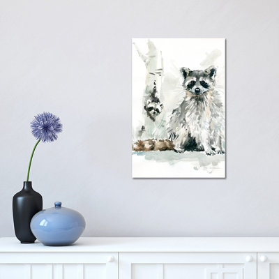Raccoon And Baby by Carol Robinson - Painting on Canvas