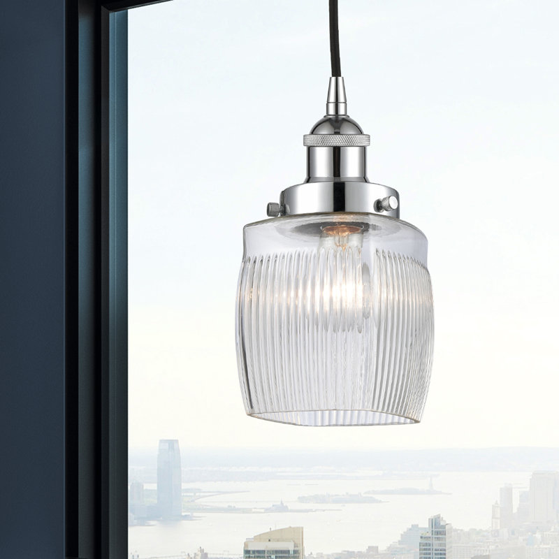 Luminaire suspendu simple à 1 lumière Mireya, Chrome poli