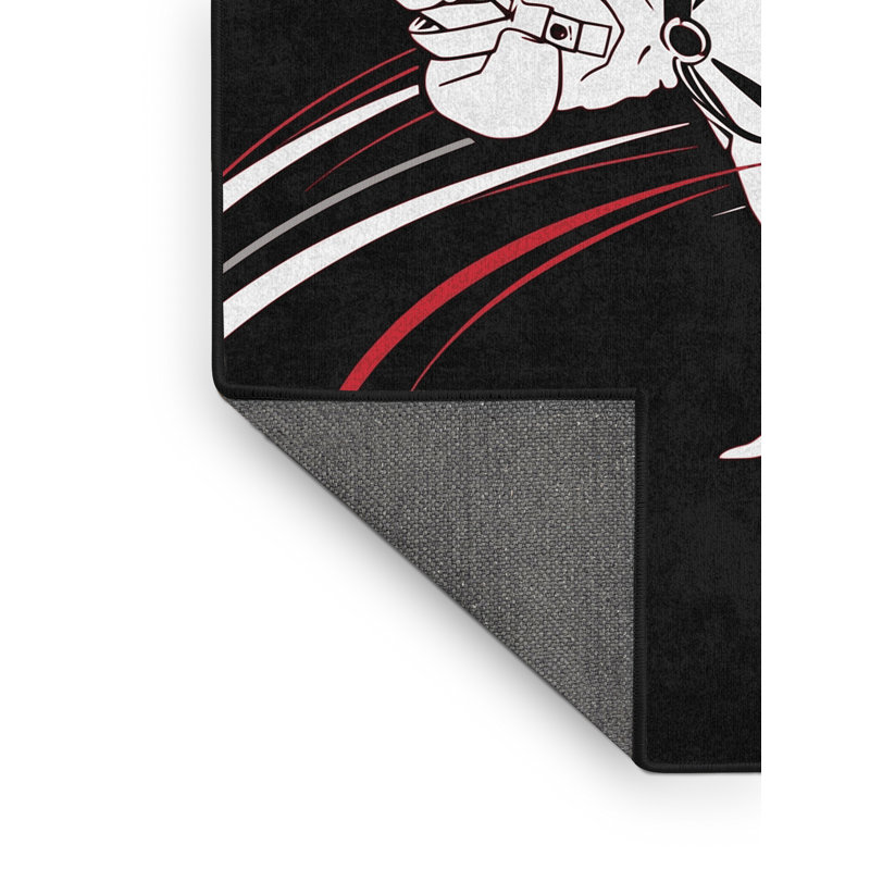 Tapis noir moelleux et moelleux à motif de taekwondo Kick Sleek & Chic, 2 x 5