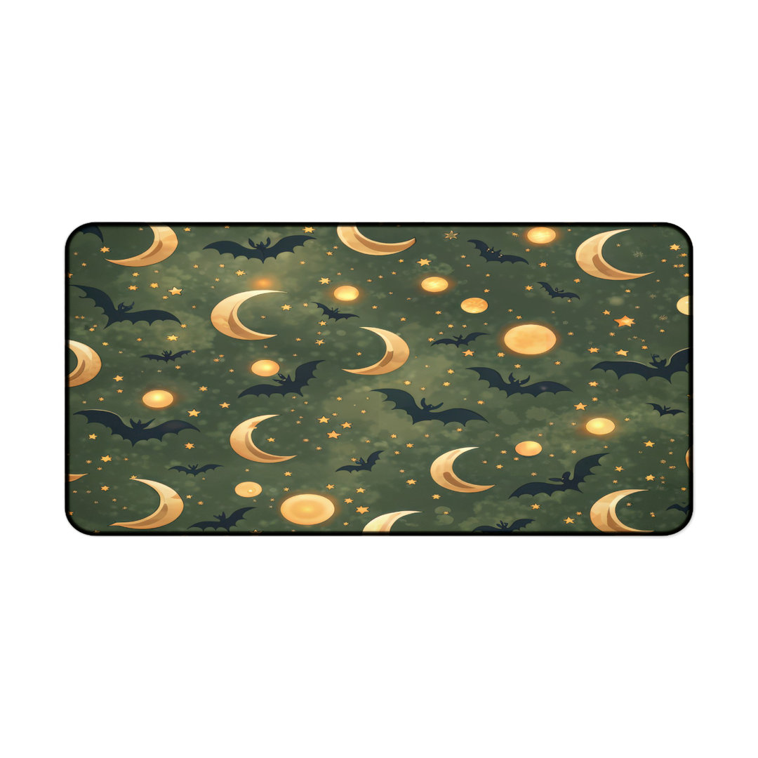 Moon Bat Night Sky Desk Mat