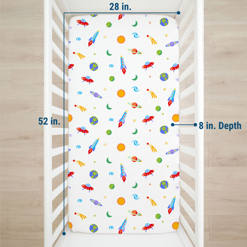 Drap pour lit de bébé 100% microfibre Wildkin Kids - Drap-housse doux et respirant - Out of this World