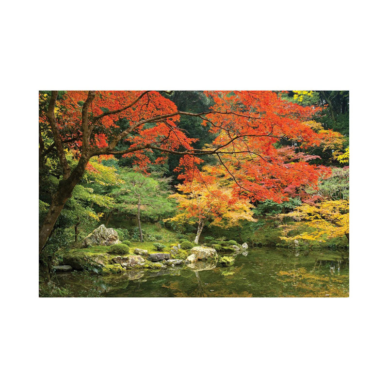 Japanese Garden In Autumn, Kyoto, Japan by Jan Becke - Wrapped Canvas Print, 20.32 cm H x 30.48 cm W