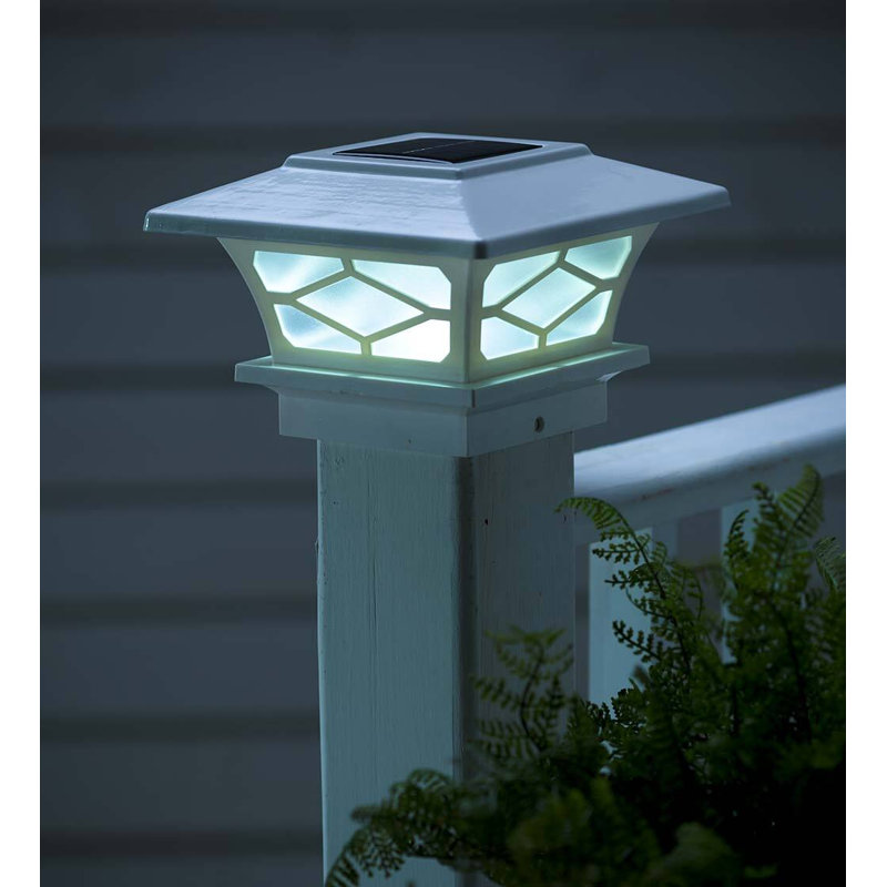 Integrated LED Fence Post Cap Light, White