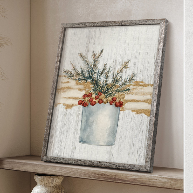 Christmas Holiday Art CCXCI Framed Print - Solid Wood, 15" H x 12" W
