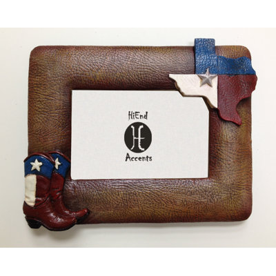 Cadre photo Texas avec drapeau et bottes 4 "x 6"