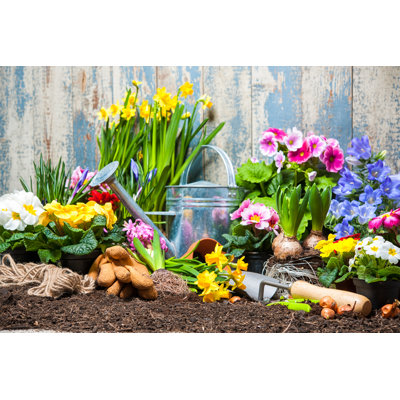 Gardening by AlexRaths - Wrapped Canvas Print