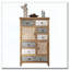 Commode décorative avec 6 tiroirs et 2 portes, coffre de rangement sculpté multicolore rustique