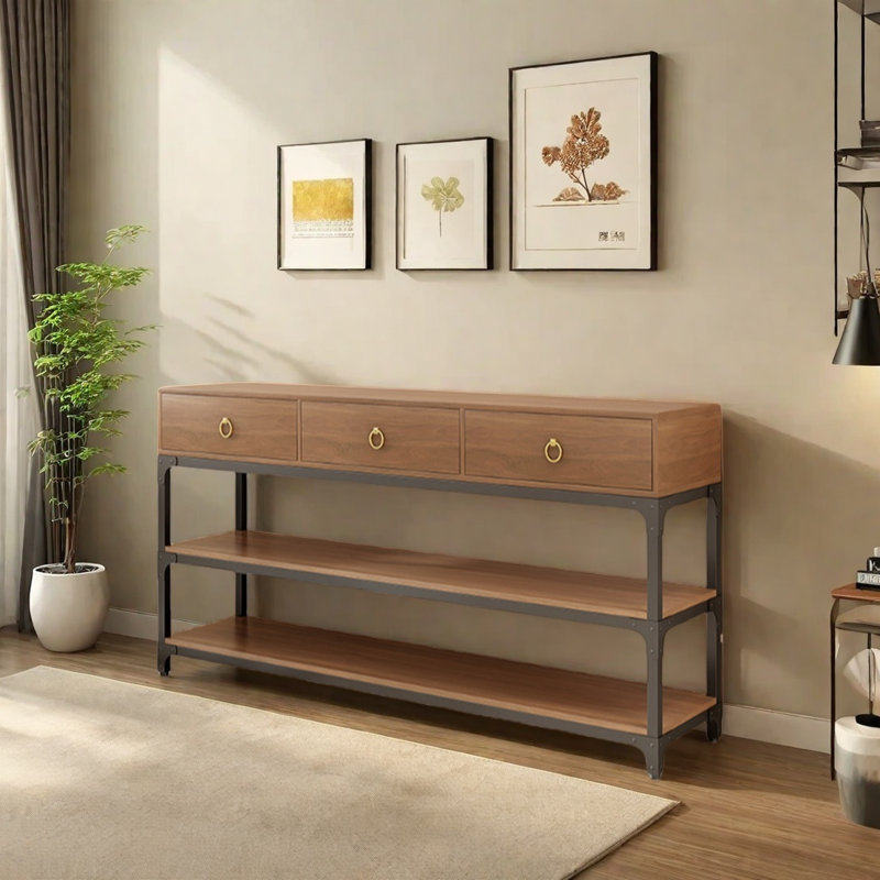 Console de style industriel avec tiroirs, H 33,46 po x l 51,18 po x P 15,75 po