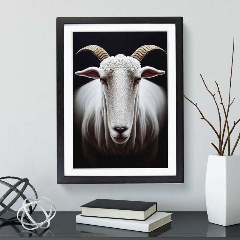 Profile Of A Sheep - Wall Art, Black Framed, 34cm H x 25cm W