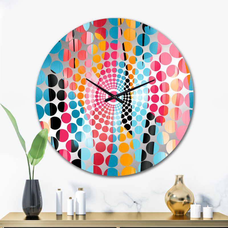 Horloge murale rayée Vibrant Serenity, Grand
