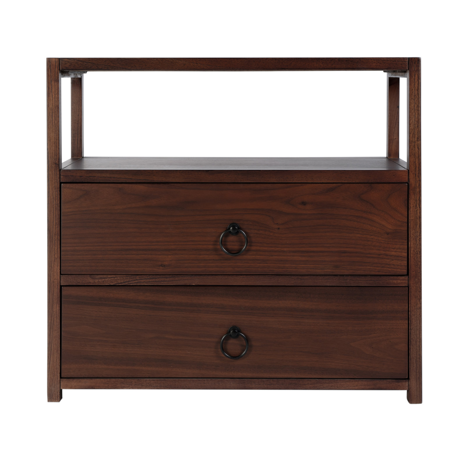 Elin 2-Drawer Acacia Nightstand, Brown