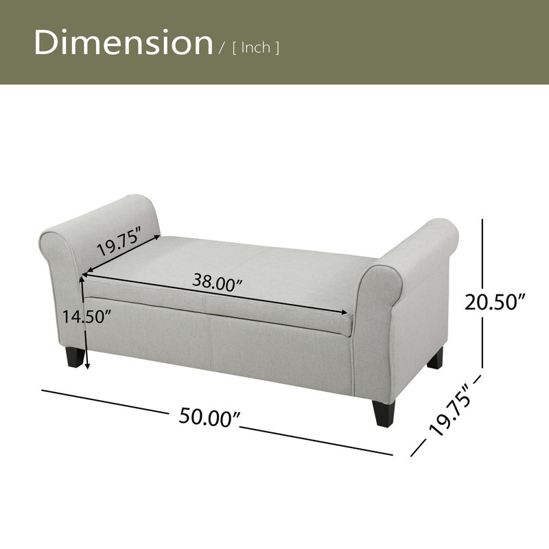 BANC DE RANGEMENT HAYES ARMED, Gris clair
