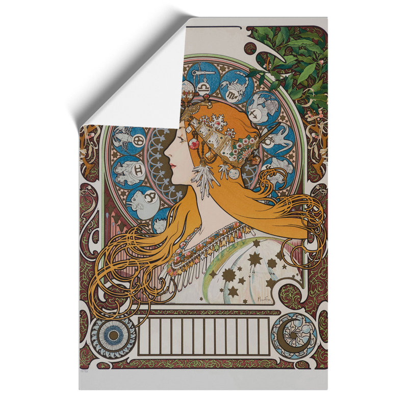 The Zodiac by Alphonse Mucha - Frameless Print, 59cm H x 42cm W x 0.1cm D