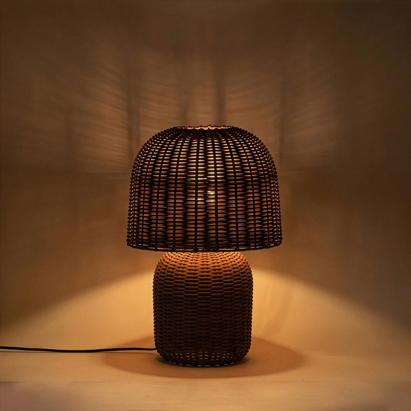 Lampe de table en rotin Nomad, Brun