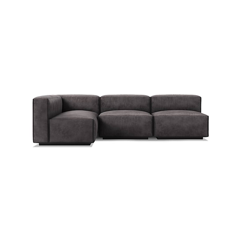 Cleon Modular Sectional, Camel Genuine Leather, Left Hand Facing
