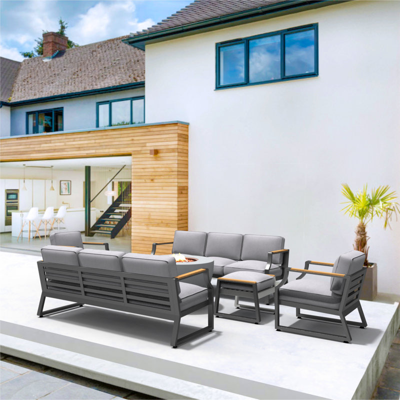 7 - Person Patio Conversation Set with Cushions