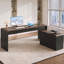Bureau de direction en forme de L de 78,7 pouces avec armoire de rangement amovible-1470466922