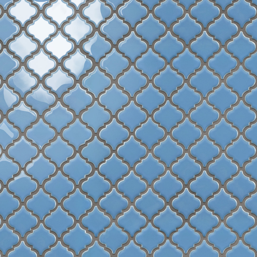 Hudson Tangier 12-3/8 " x 12-3/8 " Porcelain Arabesque Mosaic Wall & Floor Tile Merola Tile