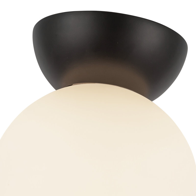 Arcadia 1 - Light Flush Mount, 7" H x 6" W x 6" D, Black