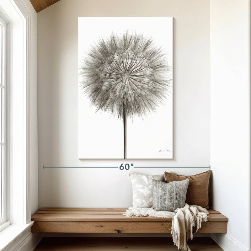 Dandelion Fluff On White, 51" H x 34" W