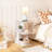 Side Table With Charging Station, Narrow Side Table With USB Ports And Sockets For Small Spaces, Bedside Table With Lamp, Narrow Table For Living Room-1465327139