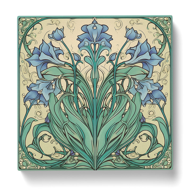 Bluebell Art Nouveau - Print, 50cm H x 50cm W x 3cm D