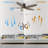 Gurdip 5-blade pull chain ceiling fan with light