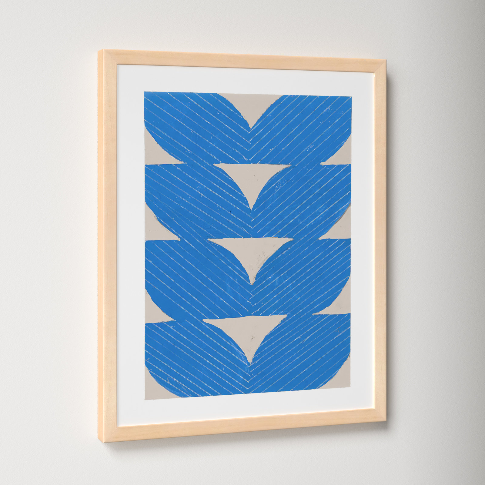 Blue Chevron by Andrea Stokes, 20" H x 16" W x 1.25" D, Brown