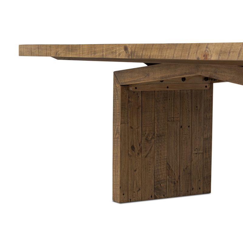 Matthes Solid Wood Dining Table, Aged Black Pine