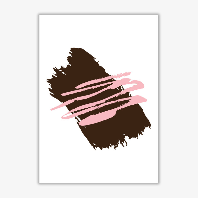 Black Jaggered Paint Brush Abstract - Single Picture Frame Print, No Frame, 42 cm H x 30 cm W x 1 cm D