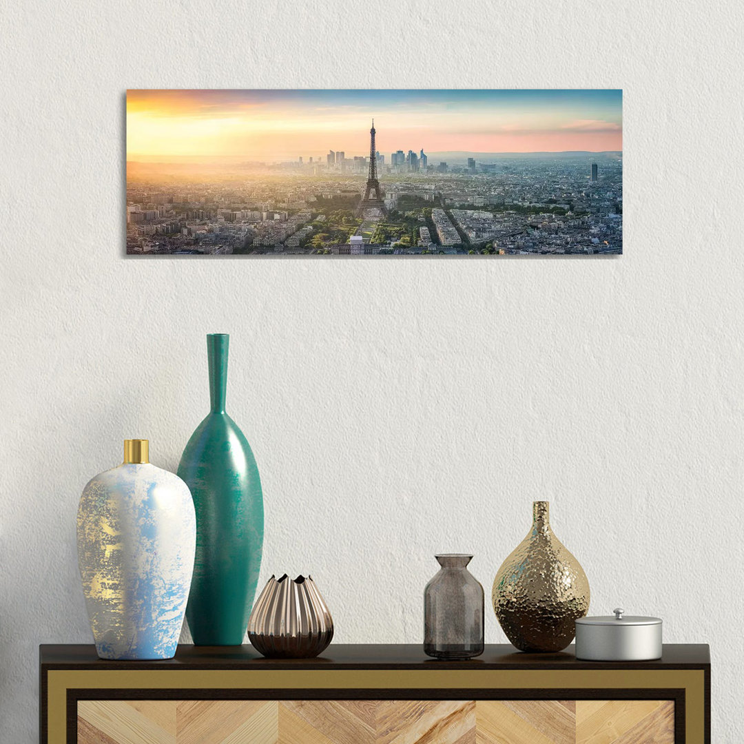 Paris Skyline Panorama With Eiffel Tower by Jan Becke - Wrapped Canvas Panoramic Gallery-Wrapped Canvas Giclée