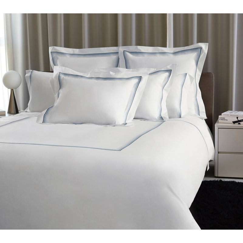 Casale Percale Duvet Cover, King Duvet Cover, White/Blue