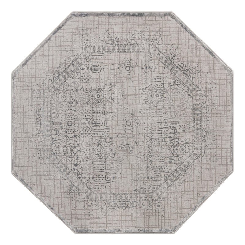 Alissa Abstract Indoor Rug, Octagon 5'3" x 5'3"