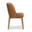 Chaise de salle à manger à dossier incurvé en cuir véritable Fawn-128595708