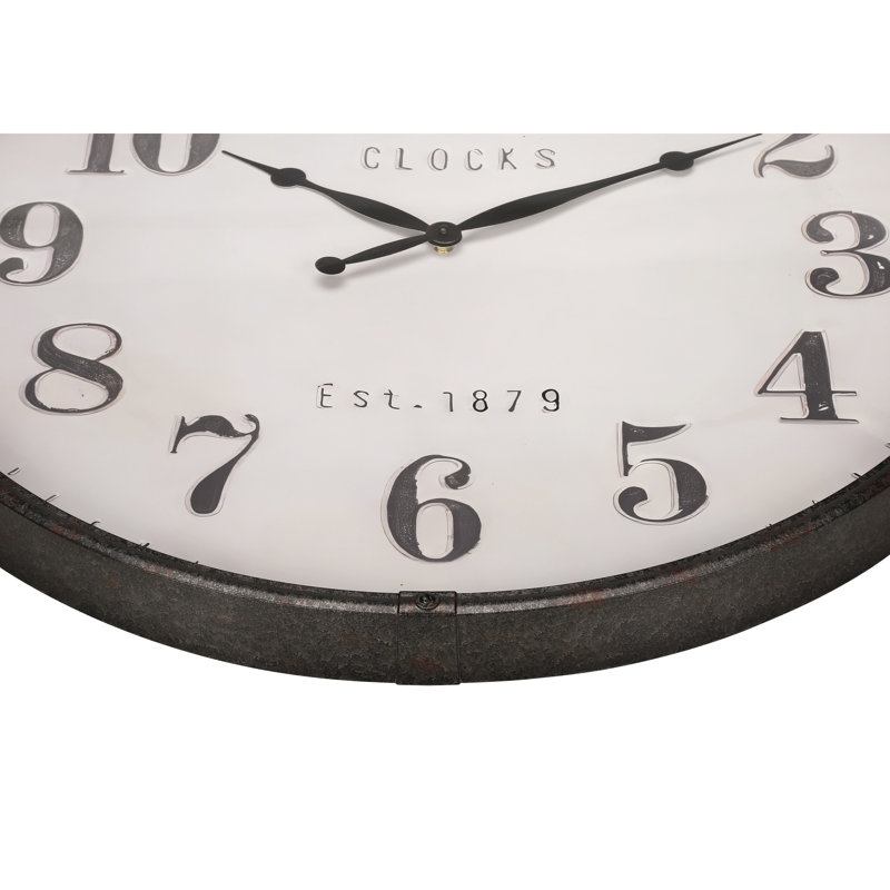 Grande horloge murale brune surdimensionnée 30 "pour décoration transitionnelle