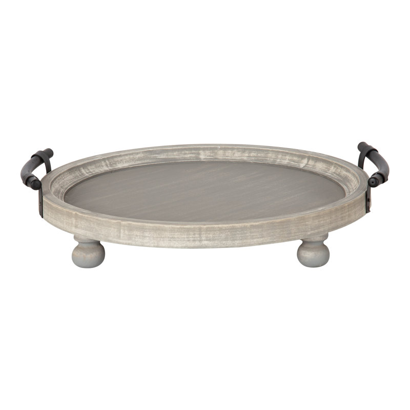 Avena Wood Tray, Gray