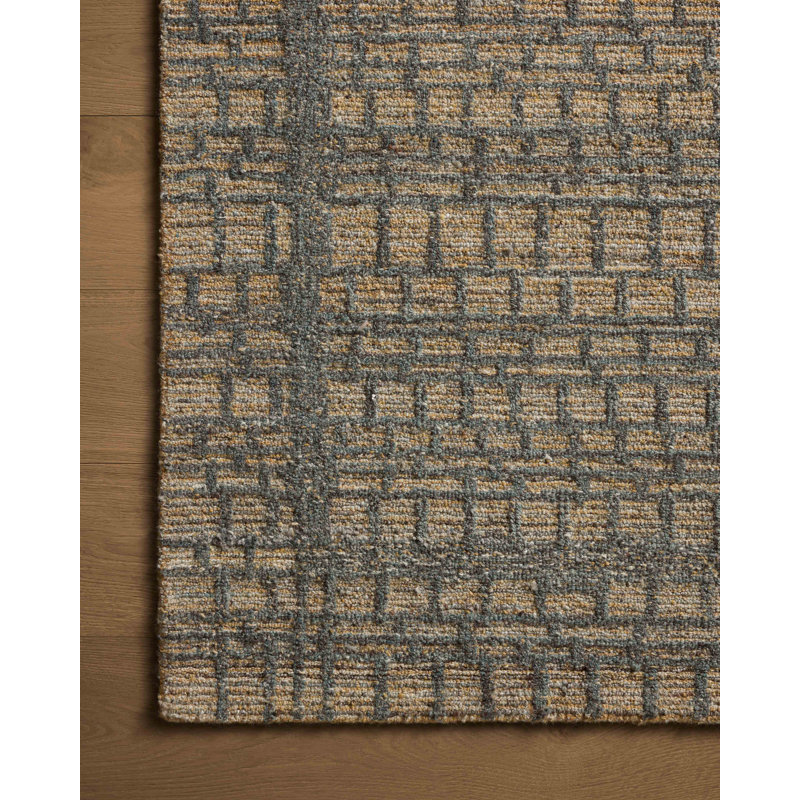 Tapis blé / gris anthracite Laronde, Rectangle 8 pi 6 po x 11 pi 6 po