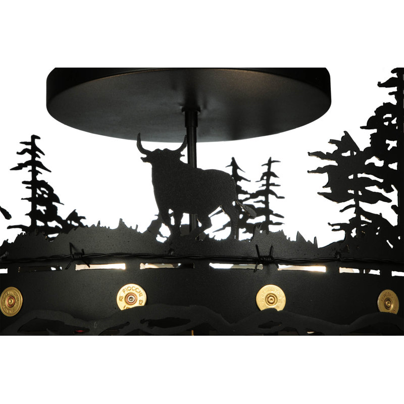 Rustic Lodge 4 - Light Semi Flush Mount