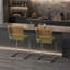 Tabouret de bar / tabouret de bar en acier inoxydable avec dossier en rotin - ensemble de 2-35622324