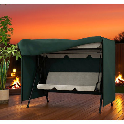 Housse de balançoire pour patio extérieur - Tissu foncé, protège les chaises du soleil, ventilation respirante, serrures à cordon, grande ouverture à fermeture à glissière, facile à plier et à ranger, l 80,75 po x l 48,75 po x H 64,5 po