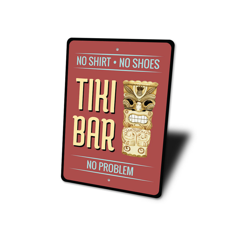Plaque Tiki, H 18 po x l 12 po x P 0,06 po