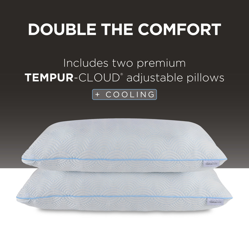 TEMPUR-Cloud® Adjustable + Cooling Pillow - 2-Pack, Queen, 2 Pack