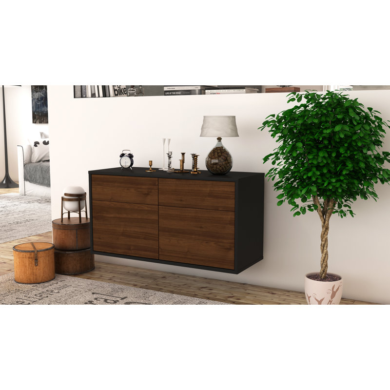 Martindell Unfinished Floating TV Stand, Walnut
