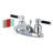Kingston Brass Kaiser Two-Handle 3-Hole Deck Mount 4" Centerset Bathroom Faucet with Plastic Pop-Up-25314008