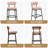 Sherpa Counter Height Bar Stools Set of 6 Modern Upholstered Barstools with Curved Open Back/Round Seat Boucle Comfortable Bar Chairs for Kitchen Island, 24.6 Inch-1606000556