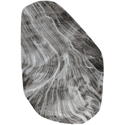 David Rockwell Falls Graphite Shaped Area Rug