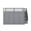 Lit mezzanine double en bois avec armoires, tiroirs et armoires-484809632