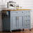 52 Inch Kitchen Island With Drop Leaf, Embossed Texture, Wheels, Spice Rack, Towel Rack, 2 Doors, And 5 Drawers For Efficient Storage And Mobility-1748500882